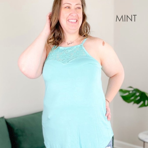 Lace front halter top - Picture 1 of 4